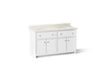 KOHLER K-39309-0 Claude By Studio Mcgee 60" Bathroom Vanity Cabinet With Sinks And Quartz Top - White