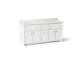 KOHLER K-39310-0 Claude By Studio Mcgee 72" Bathroom Vanity Cabinet With Sinks And Quartz Top - White