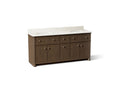 KOHLER K-39310-DAK Claude By Studio Mcgee 72" Bathroom Vanity Cabinet With Sinks And Quartz Top - Draper Oak