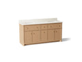 KOHLER K-39310-SWK Claude By Studio Mcgee 72" Bathroom Vanity Cabinet With Sinks And Quartz Top - White Oak