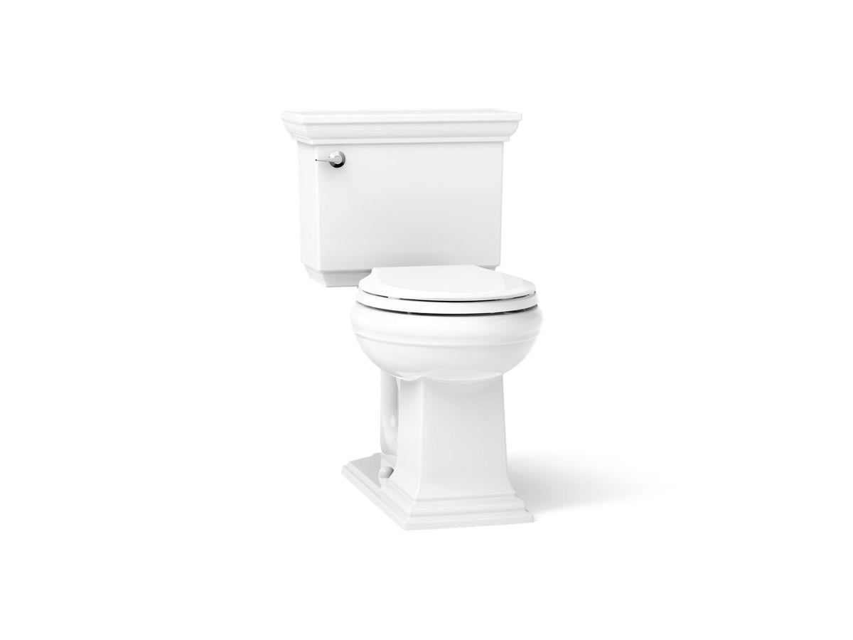 KOHLER K-33815-0 Memoirs Stately Continuousclean Two-Piece Round-Front Toilet, 1.28 Gpf - White