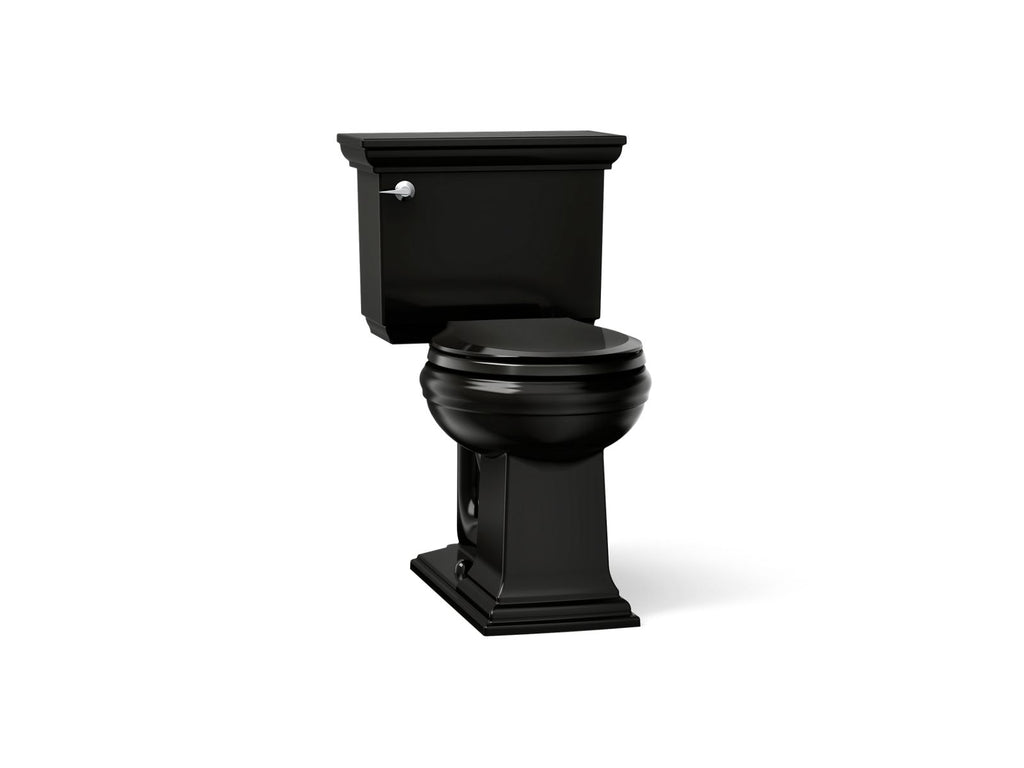 KOHLER K-3933-7 Memoirs Stately Two-Piece Round-Front Toilet, 1.28 Gpf - Black Black