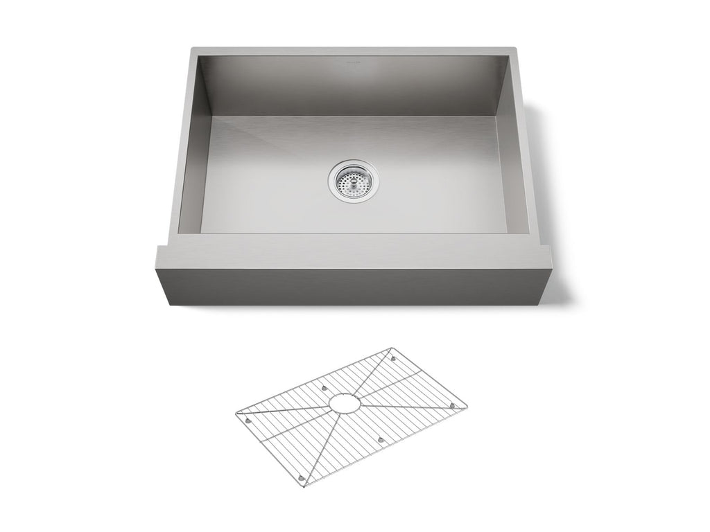 KOHLER K-3936-NA Vault 29-1/2" Undermount Single-Bowl Farmhouse Kitchen Sink - Stainless Steel