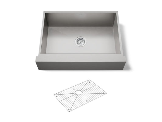 KOHLER K-3936-NA Vault 29-1/2" undermount single-bowl farmhouse kitchen sink - Stainless Steel