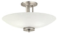 KICHLER 3677NI Hendrik 24" 4 Light Semi Flush with Satin Etched Cased Opal Glass Brushed Nickel