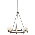 KICHLER 2346OZ Circolo 35.5" 9 Light Round Chandelier with Clear Outer and Umber Etched Inner Cylinders Olde Bronze
