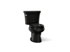 KOHLER K-3947-7 Wellworth Two-Piece Round-Front Toilet, 1.28 Gpf - Black Black