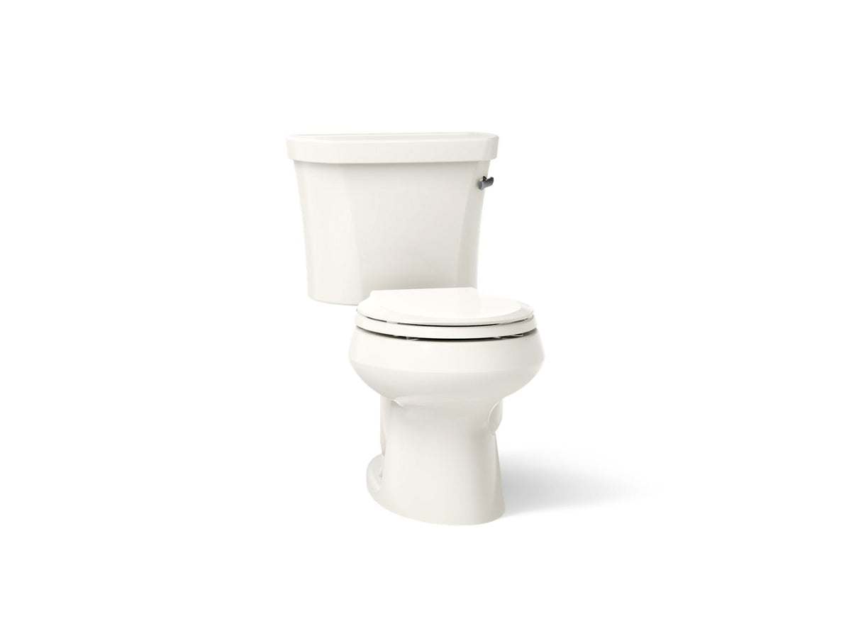 KOHLER K-3947-RA-96 Wellworth Two-Piece Round-Front Toilet, 1.28 Gpf - Biscuit