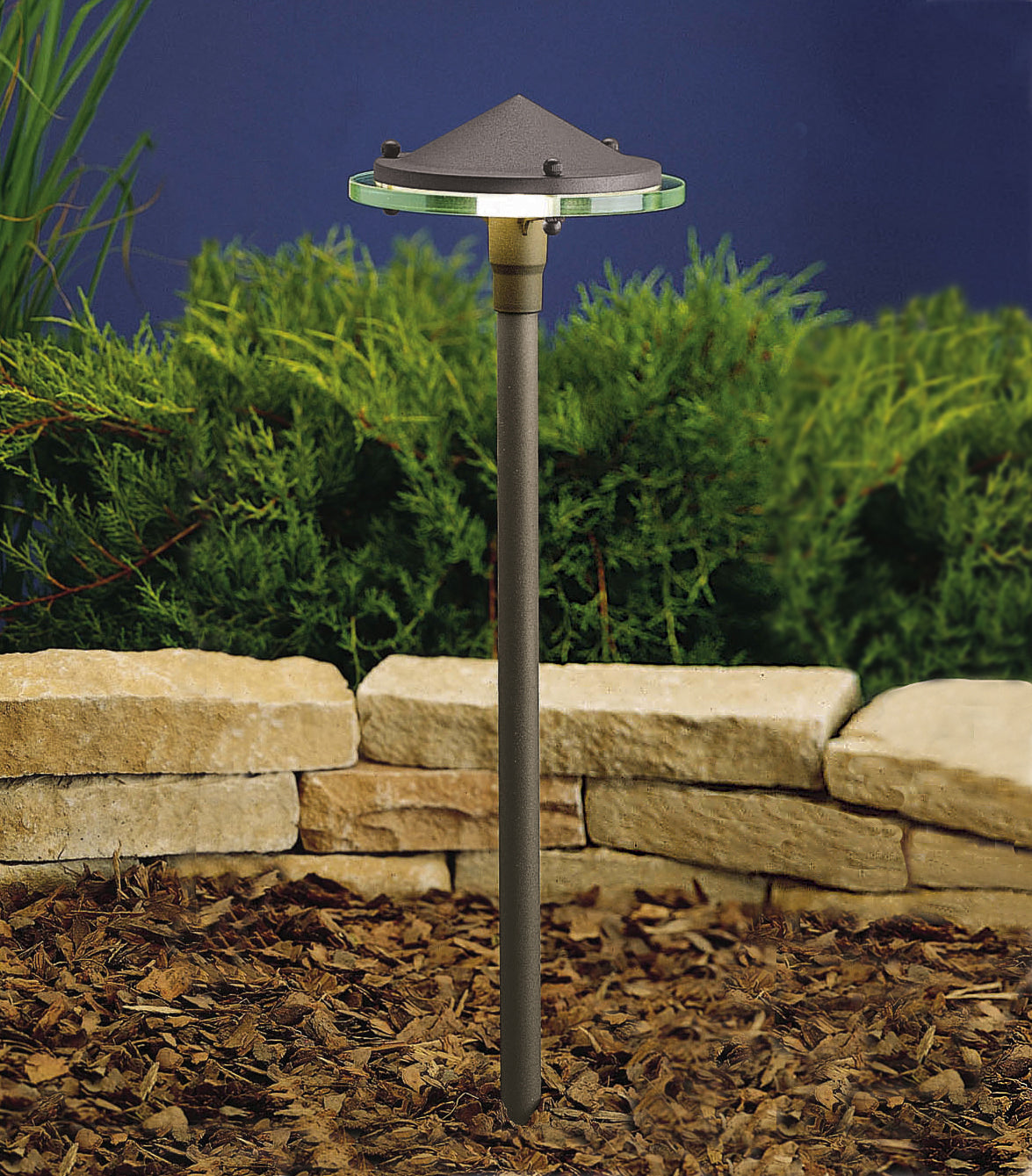KICHLER 15317AZT Glass & Metal 12V Path Light Textured Architectural Bronze