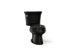 KOHLER K-3948-7 Wellworth Two-Piece Elongated Toilet, 1.28 Gpf - Black Black