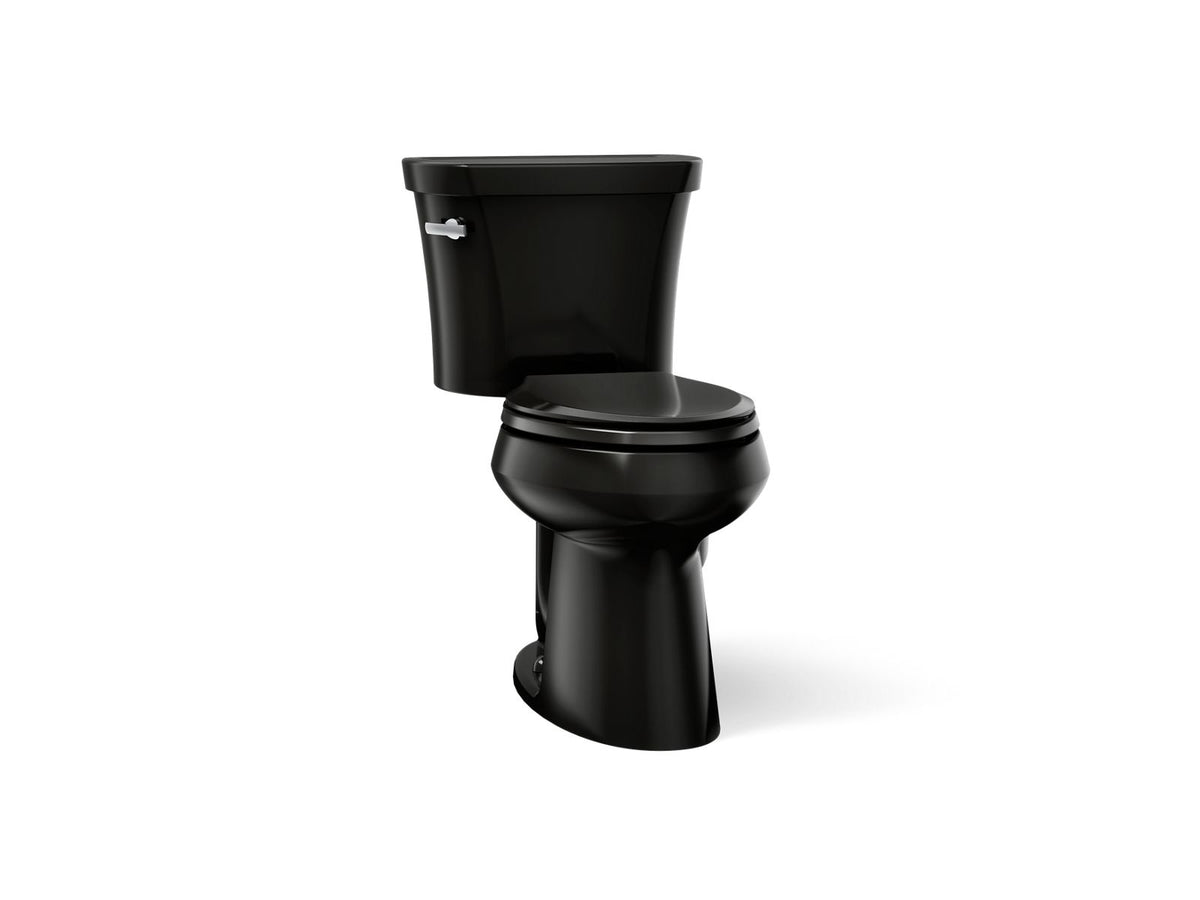 KOHLER K-3949-7 Highline Two-Piece Elongated Toilet, 1.28 Gpf - Black Black