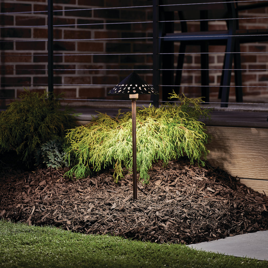 KICHLER 15871TZT Cast Hammered Roof 3000K Led Textured Tannery Bronze