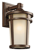 KICHLER 49072BST Atwood 14.25" 1 Light Outdoor Wall Light With Light Umber Mist And Brown Stone