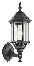 KICHLER 49255BK Chesapeake 17" 1 Light Outdoor Wall Light With Clear Beveled Glass In Black