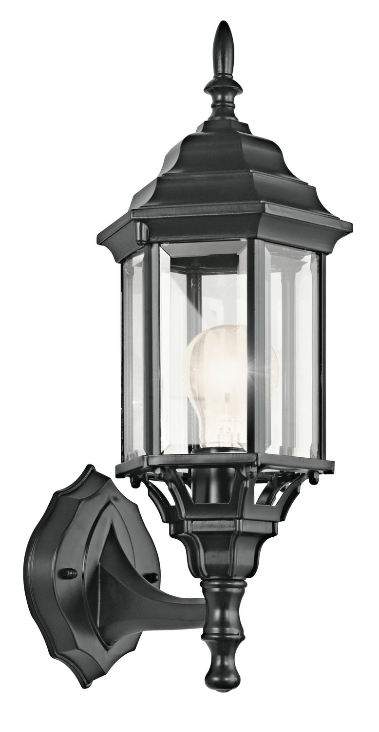 KICHLER 49255BK Chesapeake 17" 1 Light Outdoor Wall Light With Clear Beveled Glass In Black