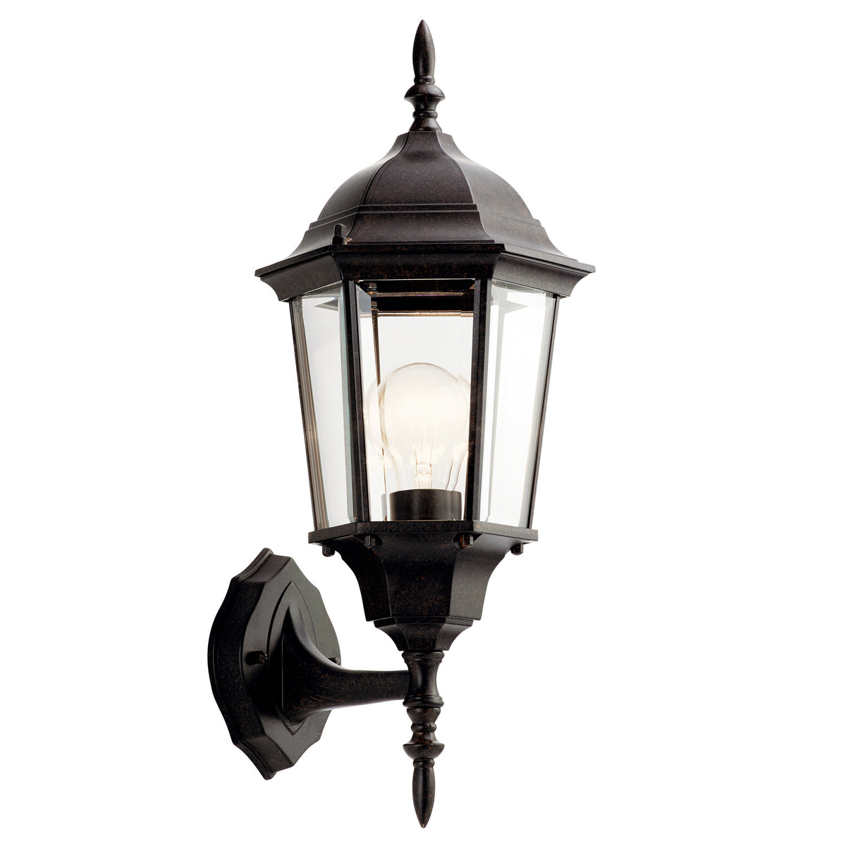 KICHLER 9653TZ Madison 20 Inch 1 Light Outdoor Wall Light With Clear Beveled Glass In Tannery Bronze