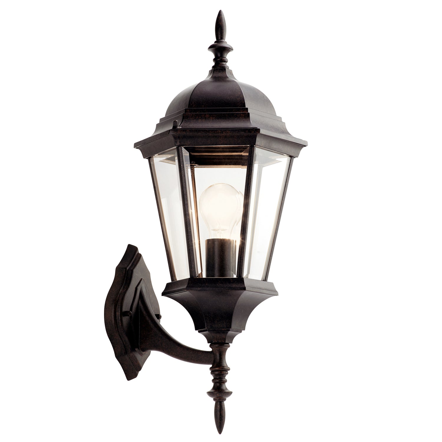 KICHLER 9654TZ Madison 22.75" 1 Light Outdoor Wall Light With Clear Beveled Glass In Tannery Bronze