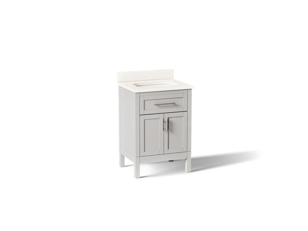KOHLER K-39603-ASB-AGA Hadron 24" Bathroom Vanity Cabinet With Sink And Quartz Top - Atmos Grey
