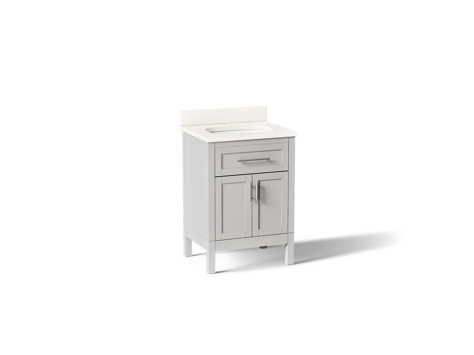 KOHLER K-39603-ASB-AGA Hadron 24" Bathroom Vanity Cabinet With Sink And Quartz Top - Atmos Grey