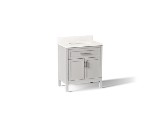 KOHLER K-39604-ASB-AGA Hadron 30" bathroom vanity cabinet with sink and quartz top - Atmos Grey