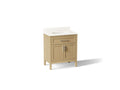 KOHLER K-39604-ASB-WEK Hadron 30" Bathroom Vanity Cabinet With Sink And Quartz Top - Light Oak