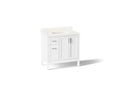 KOHLER K-39605-ASB-0 Hadron 36" Bathroom Vanity Cabinet With Sink And Quartz Top - White