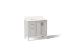KOHLER K-39605-ASB-AGA Hadron 36" Bathroom Vanity Cabinet With Sink And Quartz Top - Atmos Grey