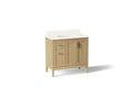 KOHLER K-39605-ASB-WEK Hadron 36" Bathroom Vanity Cabinet With Sink And Quartz Top - Light Oak