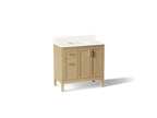 KOHLER K-39605-ASB-WEK Hadron 36" Bathroom Vanity Cabinet With Sink And Quartz Top - Light Oak