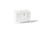 KOHLER K-39606-ASB-0 Hadron 48" Bathroom Vanity Cabinet With Sink And Quartz Top - White