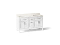 KOHLER K-39607-ASB-0 Hadron 60" Bathroom Vanity Cabinet With Sinks And Quartz Top - White