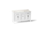 KOHLER K-39607-ASB-0 Hadron 60" Bathroom Vanity Cabinet With Sinks And Quartz Top - White