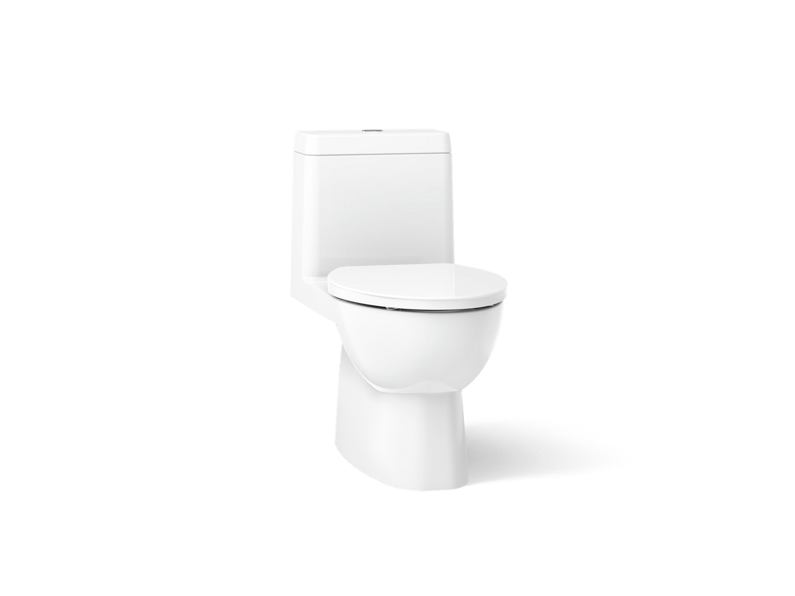 KOHLER K-3983-S-0 Reach One-Piece Compact Elongated Toilet With Skirted Trapway, Dual-Flush - White