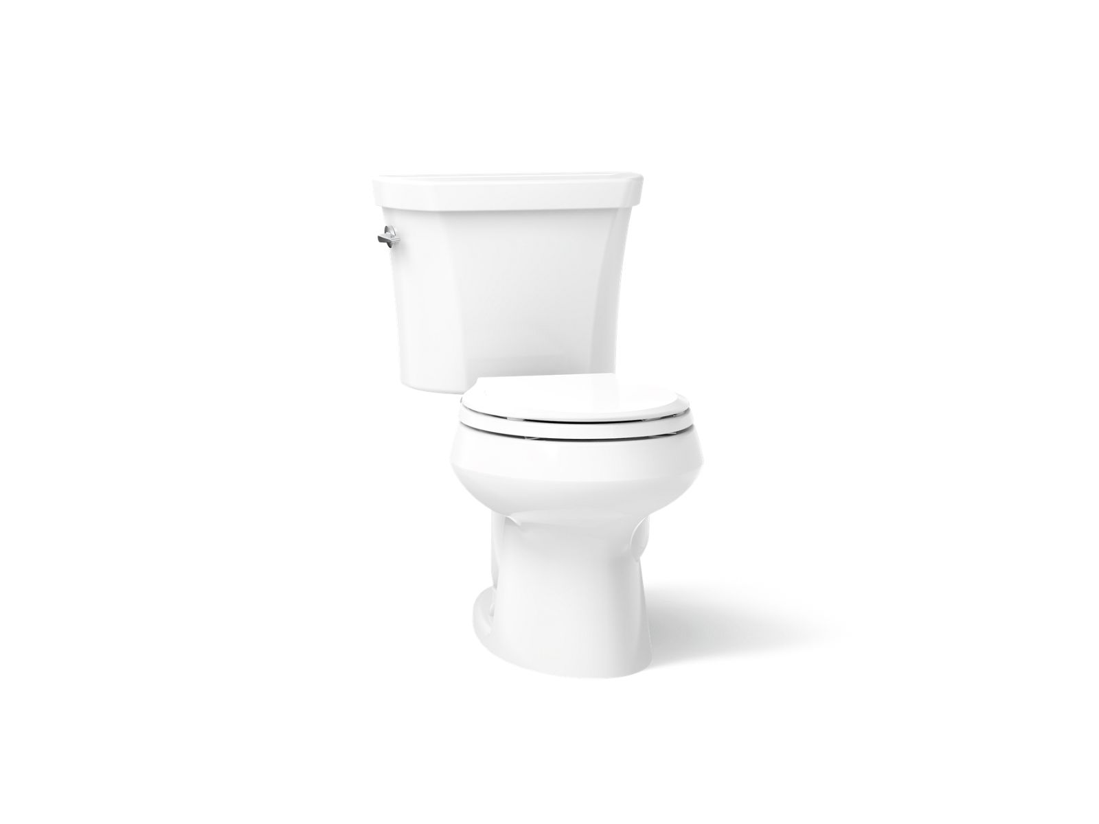 KOHLER K-3987-0 Wellworth Two-Piece Round-Front Toilet, Dual-Flush - White