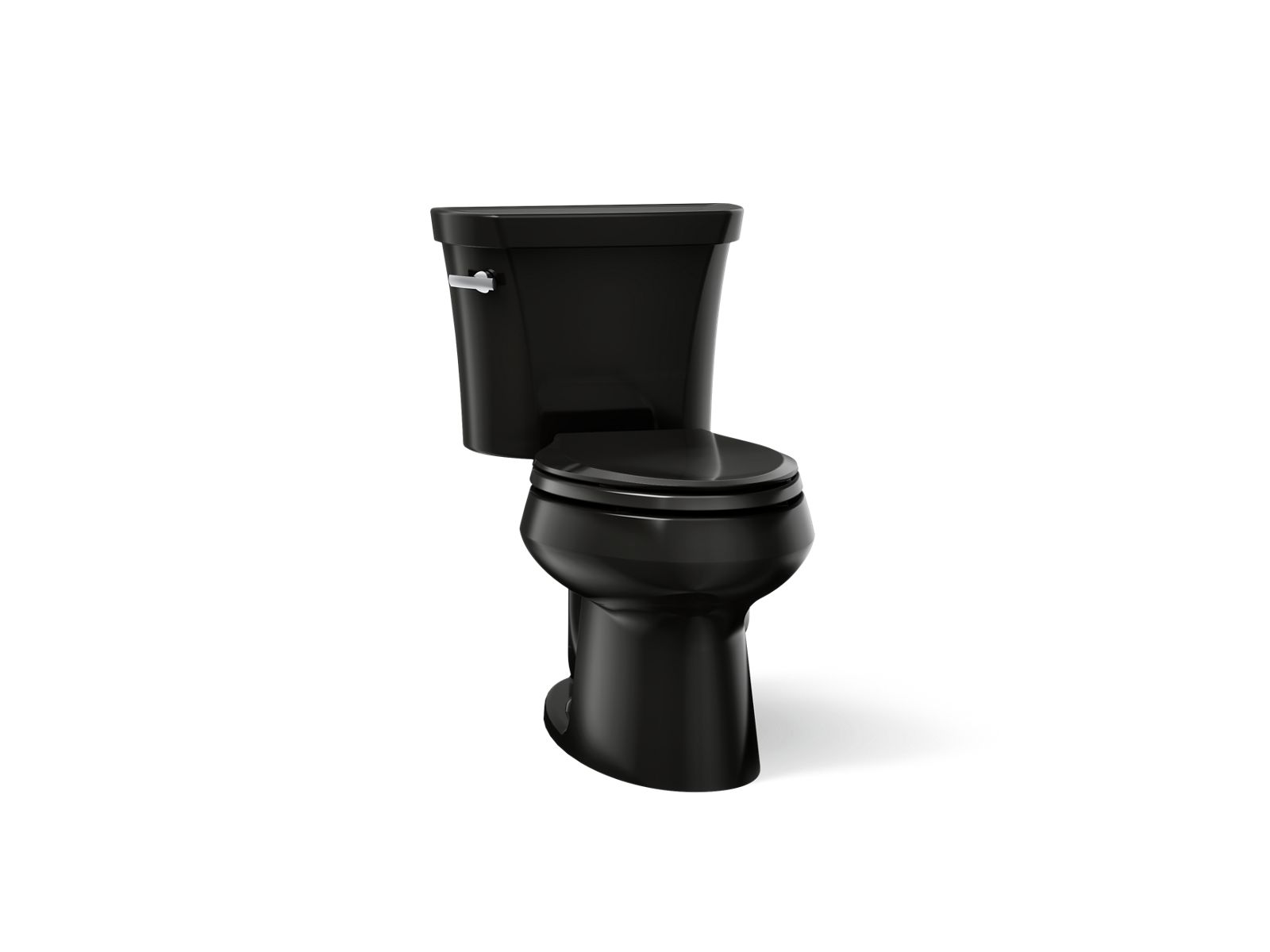KOHLER K-3978-7 Wellworth Two-Piece Elongated Toilet, 1.6 Gpf - Black Black
