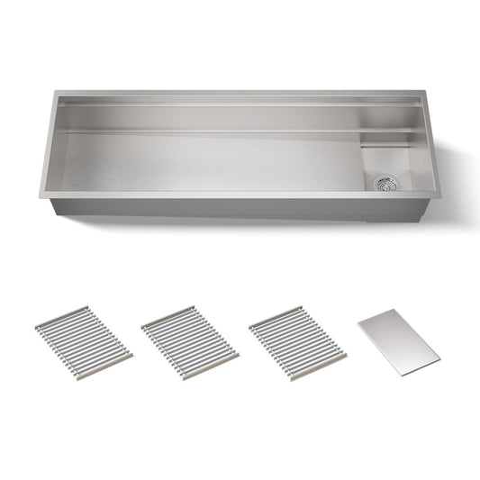 KOHLER 37906-NA Synthos 57-3/4" undermount single-bowl kitchen sink  -  Stainless Steel