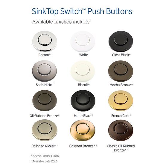 INSINKERATOR STS-OO Dual Outlet Sink Top Switch (White and Chrome Button)