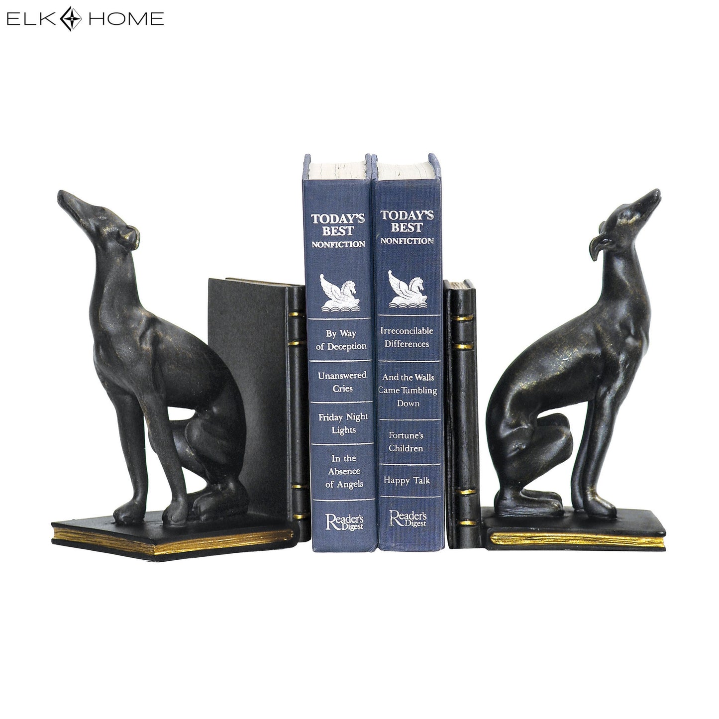 MARKETPLACE 4-83032 Greyhound Bookend - Set of 2 Black