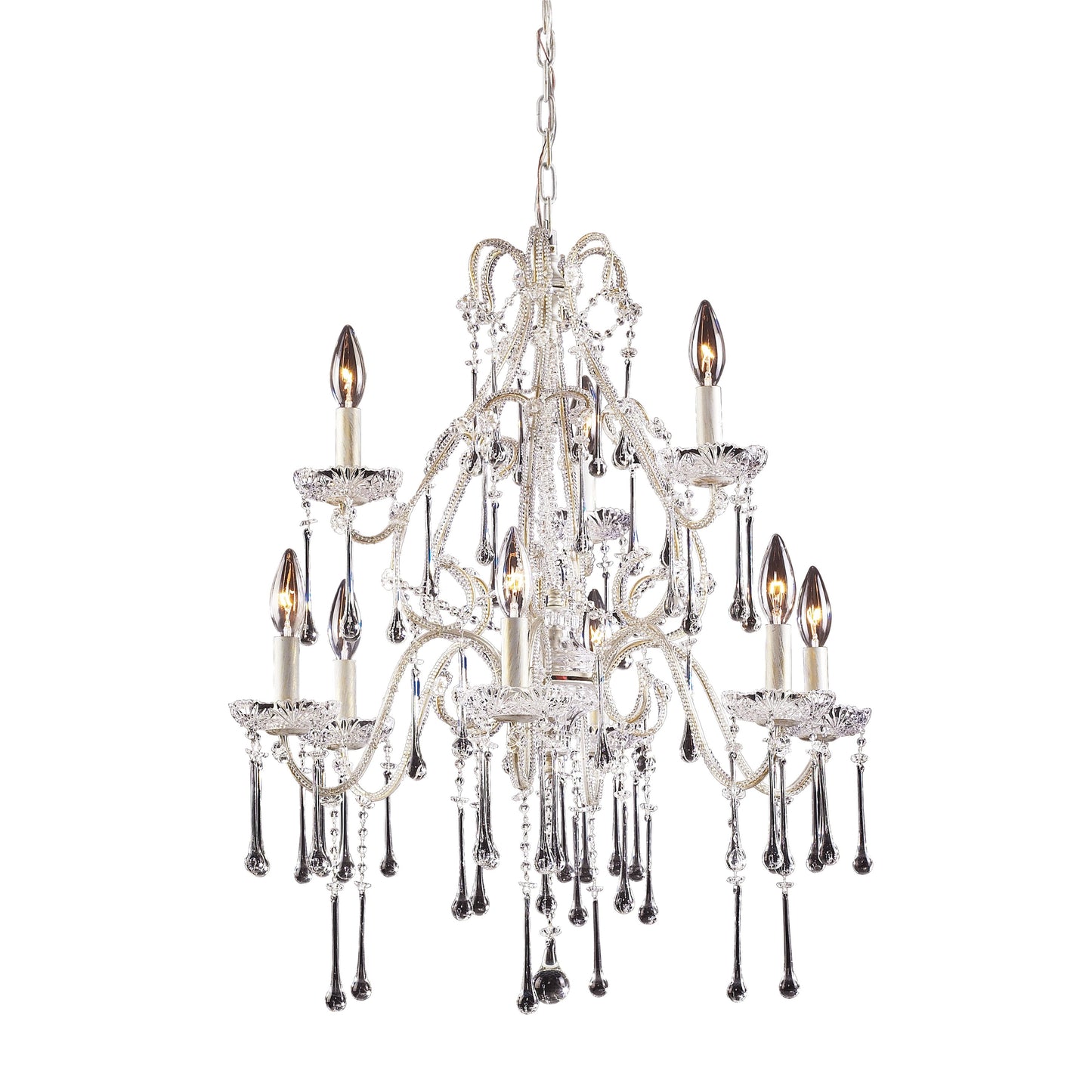 ELK SHOWROOM 4003/6+3CL Opulence 25'' Wide 9-Light Chandelier - Antique White