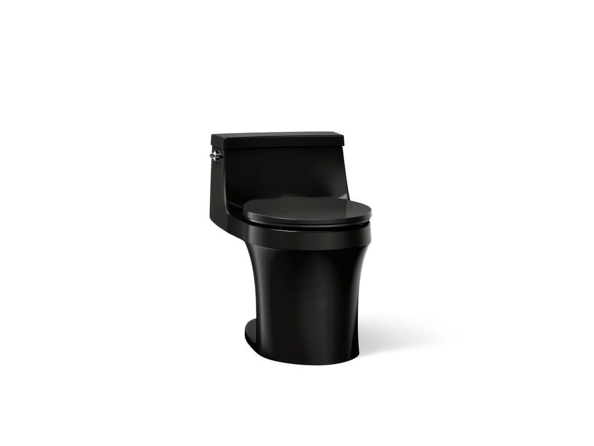 KOHLER K-4007-7 San Souci One-Piece Round-Front Toilet, 1.28 Gpf - Black Black