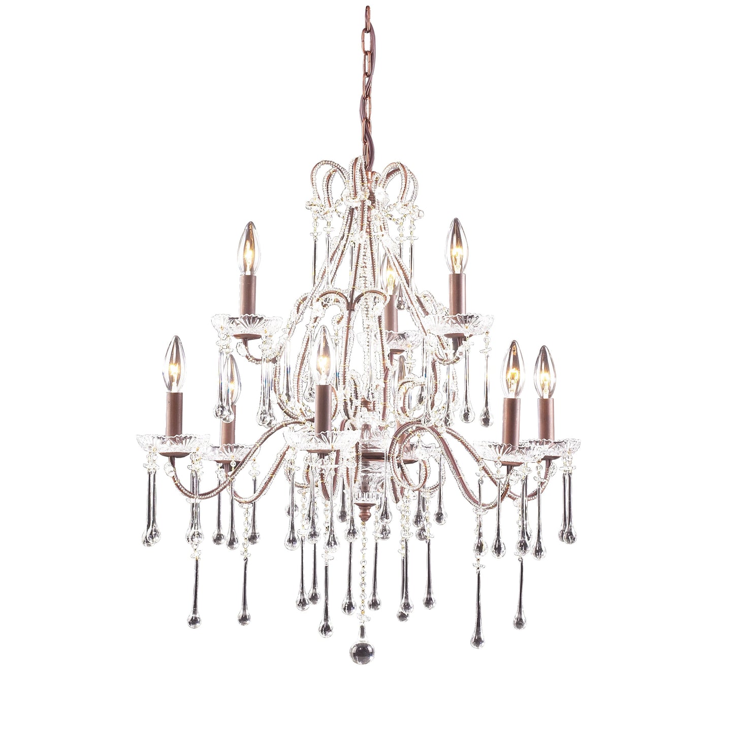 ELK SHOWROOM 4013/6+3CL Opulence 25'' Wide 9-Light Chandelier - Rust