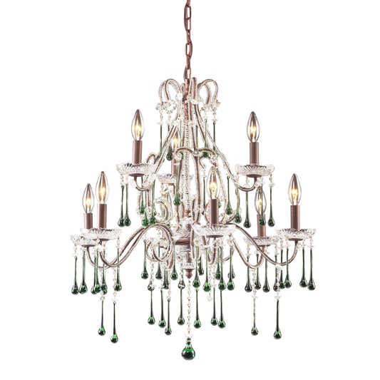 ELK SHOWROOM 4013/6+3LM Opulence 25'' Wide 9-Light Chandelier - Rust