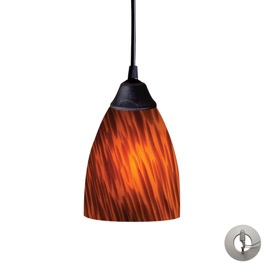 ELK SHOWROOM 406-1ES-LA Classico 5'' Wide 1-Light Pendant - Dark Rust with Espresso Glass (Includes Adapter Kit)