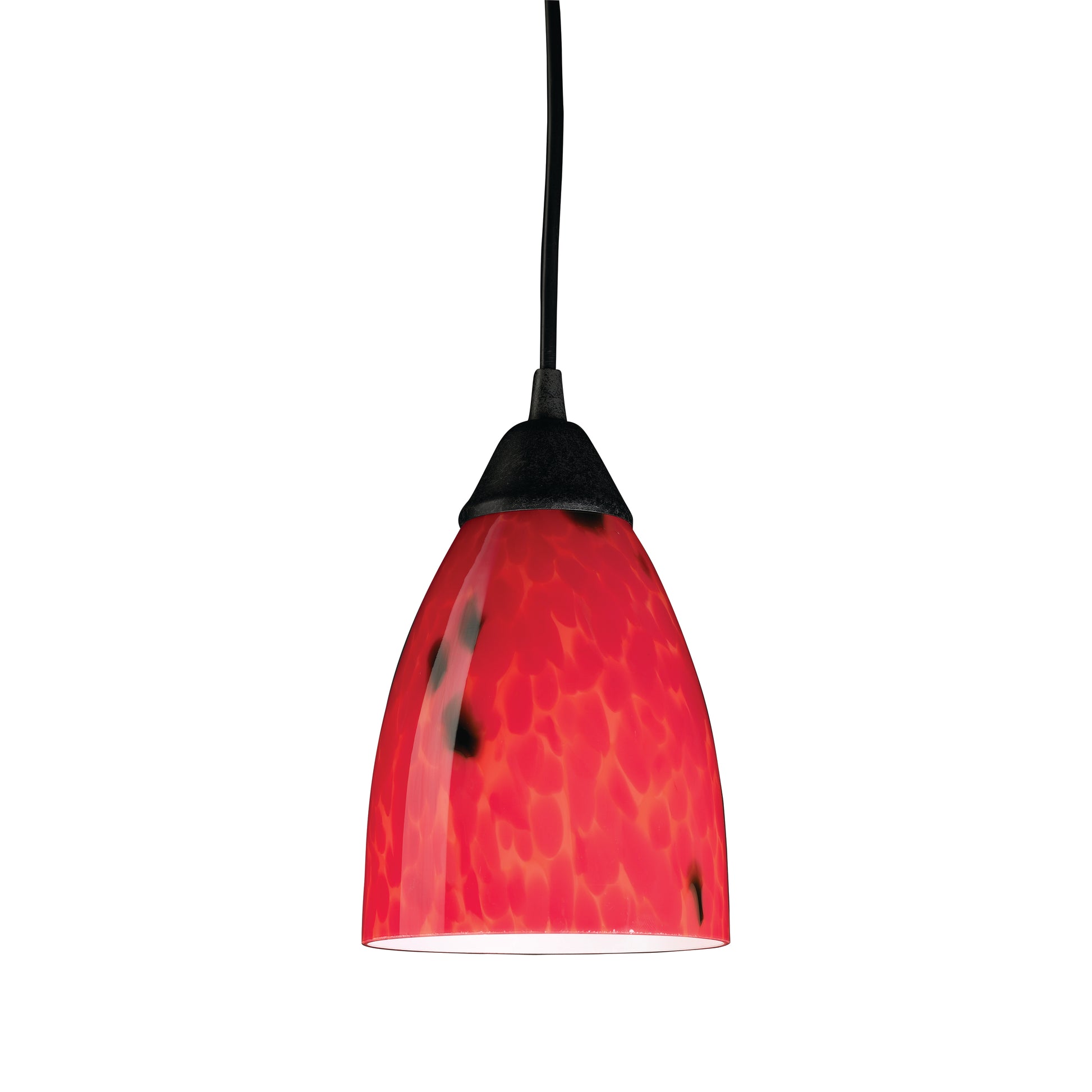 ELK SHOWROOM 406-1FR-LED Classico 5'' Wide 1-Light Pendant - Dark Rust with Fire Red Glass (LED)