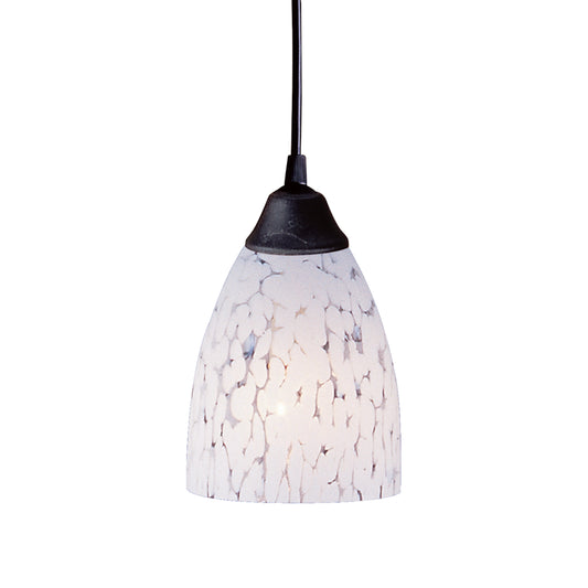 ELK SHOWROOM 406-1SW-LED Classico 5'' Wide 1-Light Pendant - Dark Rust with Snow White Glass (LED)