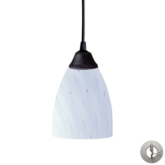 ELK SHOWROOM 406-1WH-LA Classico 5'' Wide 1-Light Pendant - Dark Rust with Simple White Glass (Includes Adapter Kit)