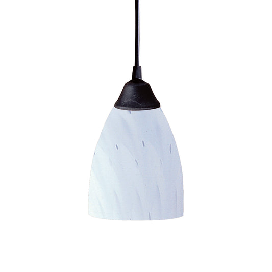 ELK SHOWROOM 406-1WH-LED Classico 5'' Wide 1-Light Pendant - Dark Rust with Simple White Glass (LED)