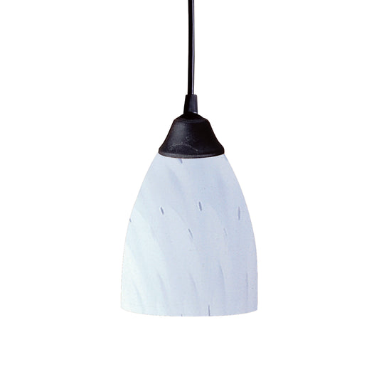 ELK SHOWROOM 406-1WH Classico 5'' Wide 1-Light Pendant - Dark Rust with Simple White Glass