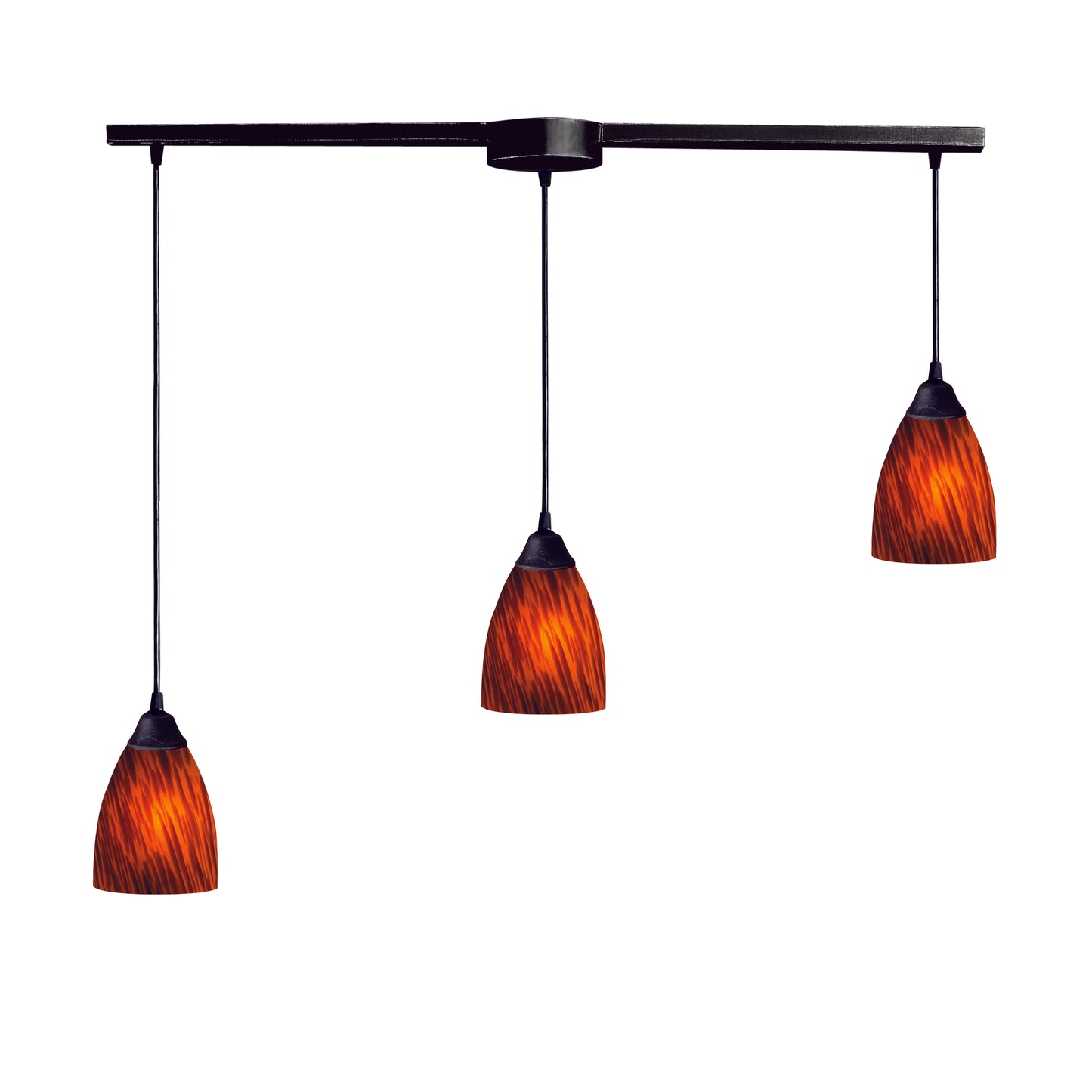 ELK SHOWROOM 406-3L-ES Classico 36'' Wide 3-Light Pendant - Dark Rust with Espresso Glass