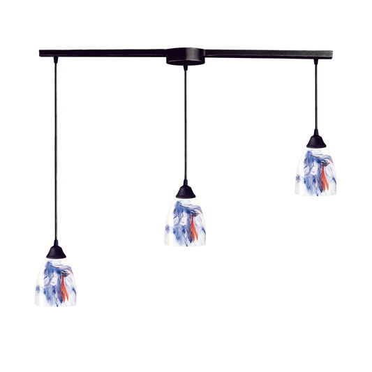 ELK SHOWROOM 406-3L-MT Classico 36'' Wide 3-Light Pendant - Dark Rust with Mountain Glass